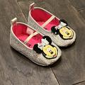 Disney Shoes | Disney Minnie Mouse Maryjane Mary Jane Shoes Crib Silver Baby Infant 3-6 Months | Color: Pink/Silver | Size: 3-6 Months