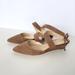 Nine West Shoes | Nine West Tan Suede Pointed Toe Ankle Strap Small Wedge, Size 9.5 | Color: Tan | Size: 9.5