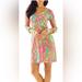 Lilly Pulitzer Dresses | Htf Combination! Lilly Pulitzer Tee Shirt Dress In Palmetto Print!! | Color: Blue/Pink | Size: Xs