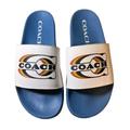 Coach Shoes | Coach Women Slide Uli Sport Slide With Stamp Size 7 New | Color: Blue/White | Size: 7