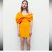 Zara Dresses | Brand New Big Bow Yellow Dress | Color: Yellow | Size: S
