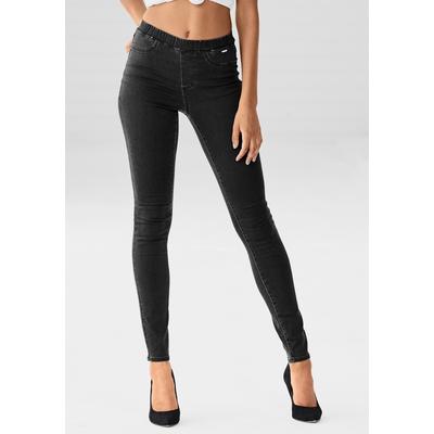 Jeggings BUFFALO, Damen, Gr. 44, N-Gr, schwarz (schwarz, jeans), Strick, Obermaterial: 69% Baumwolle, 21% Polyester, 8% Viskose, 2% Elasthan, unifarben, casual, figurbetont, Hosen, mit Taschen Image