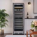 Avallon 140 Bottle Dual Zone Freestanding Wine Refrigerator in Black | 69.43 H x 23.43 W x 28.43 D in | Wayfair AWC243TDZRHA