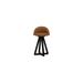 ARTLESS X2 Seat Top 26" Swivel Bar Stool Wood/Upholstered/Leather/Genuine Leather in Orange/Black | 34 H x 19 W x 18 D in | Wayfair A-X2-SS-L-W-BK