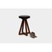 Artless X Swivel 26" Counter Stool Wood/Upholstered/Leather/Genuine Leather in Gray/Black/Brown | 26 H x 18 W x 18 D in | Wayfair A-X2-L-N-W-BS