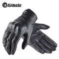 Gants de moto en cuir de vache rétro classiques gants noirs pour écran tactile gants Lomatéritive