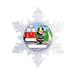 The Holiday Aisle® Personalized Friendly Folks Cartoon Snowflake Fire Fighter Christmas Holiday Shaped Ornament Plastic in Green/Red | Wayfair