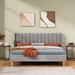 Everly Quinn Upholstered Low Profile Platform Bed Velvet, Metal in Gray | 41.33 H x 64 W x 84.64 D in | Wayfair 8A432661CAC1442DA696E24F458B0E0A