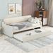 Wildon Home® Alfred-James Daybed w/ Pop-Up Trundle Upholstered/Linen in Brown | 34 H x 41.2 W x 80.7 D in | Wayfair