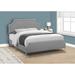 Red Barrel Studio® Bed Queen Size Platform Bedroom Frame Linen Look Metal Legs, Gray/Chrome Upholstered/Polyester | Wayfair