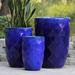 Hokku Designs Melson 3 - Piece Clay Pot Planter Set Ceramic in Blue | 26 H x 18 W x 18 D in | Wayfair 5CFD254977DD4EB78713D1BB67C7C18F