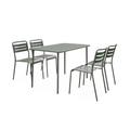 Ensemble de jardin en acier savane table et 4 chaises