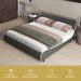 Gymax King Upholstered Platform Bed Frame Low Profile Faux Leather