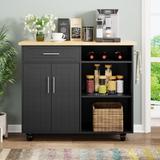 Futzca Kitchen Island Cart with Storage Cabinet and Drawers - N/A