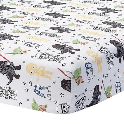 Lambs & Ivy Star Wars Classic Fitted Crib/Toddler Sheet - Yoda/Darth Vader - Crib