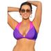 Plus Size Women's Romancer Colorblock Halter Triangle Bikini Top by Swimsuits For All in Purple Pink (Size 20)