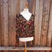 Free People Tops | Free People Floral Print Long Sleeve Blouse Top Size L | Color: Black/Yellow | Size: L