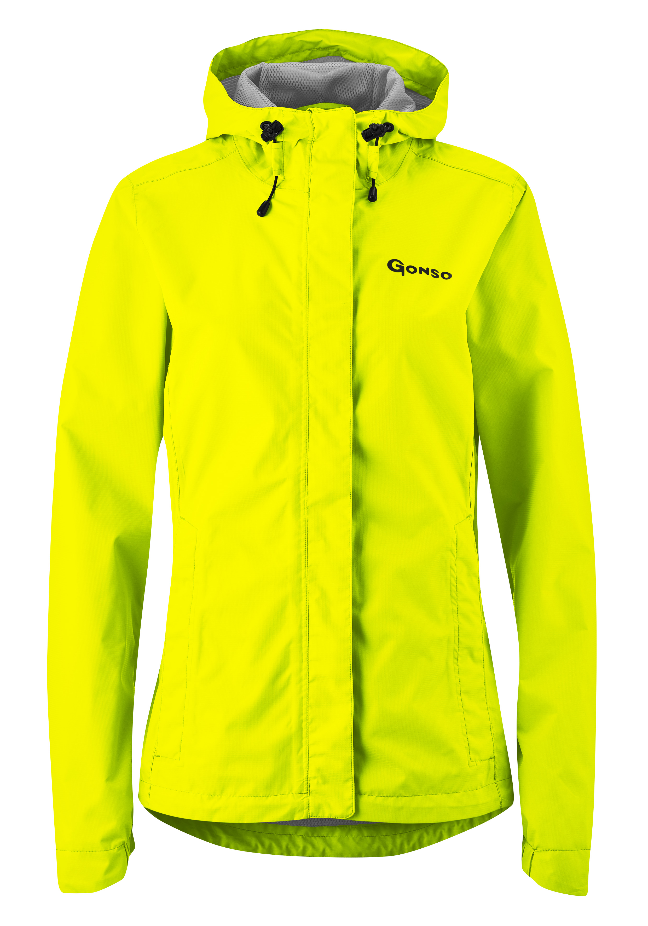 Fahrradjacke GONSO "Sura Light", Damen, Gr. 48, gelb (neongelb), 100% Polyester, Jacken, Damen Regenjacke wind- und wasserdicht, Radjacke mit Kapuze Image