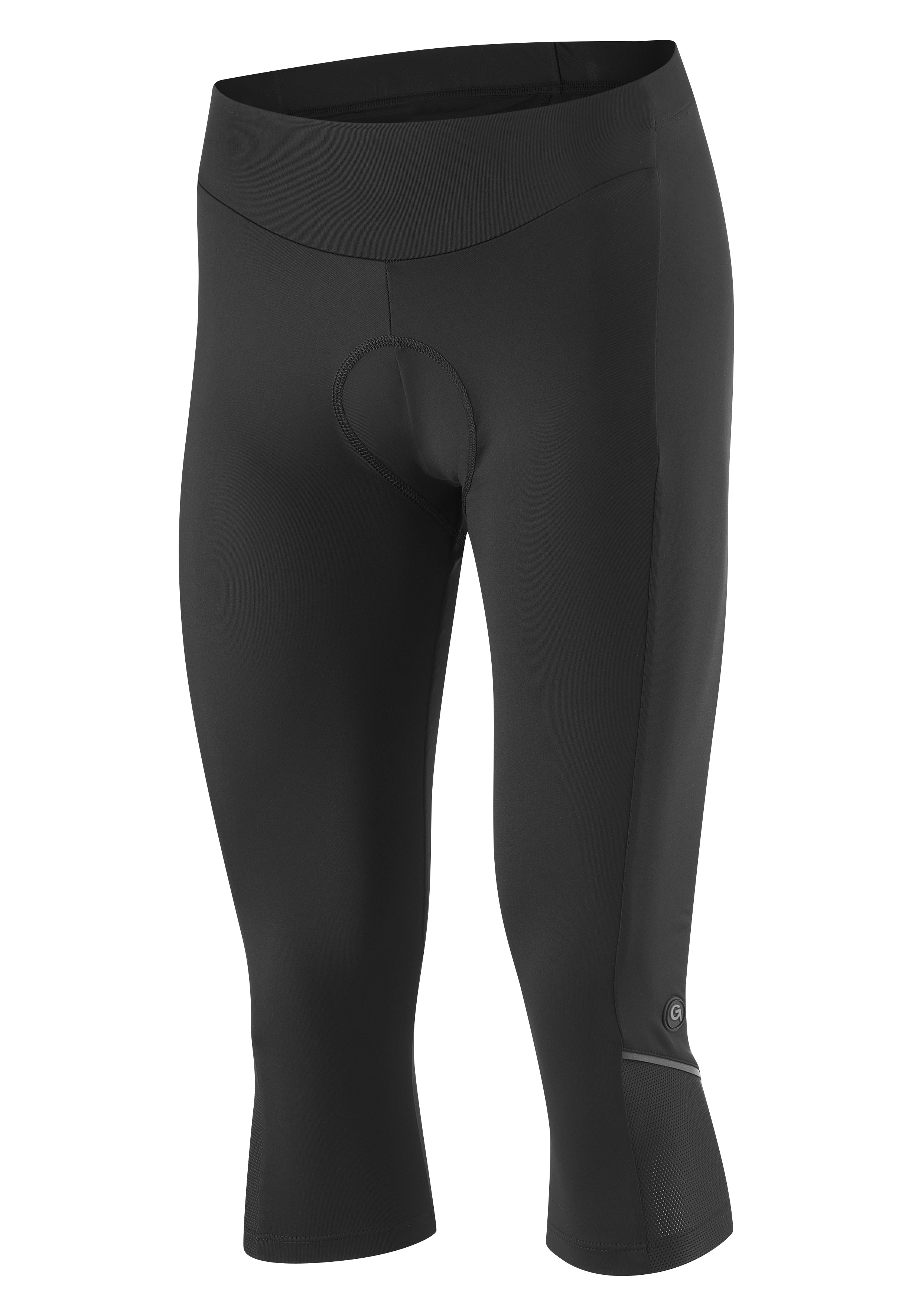 Fahrradhose GONSO "Essential Tight 3/4 W", Damen, Gr. 44, Normalgrößen, schwarz, 90% Polyamid, 10% Elastan, Hosen, Damen 3/4 Radhose mit Sitzpolster, atmungsaktive Radlerhose, Tight Fit Image