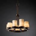 Justice Design Group Candlearia 23 Inch 9 Light Chandelier - CNDL-8766-10-CREM-DBRZ