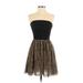 RACHEL Rachel Roy Casual Dress - A-Line: Black Animal Print Dresses - Women's Size 2 - Print Wash