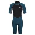 Mountain Warehouse Shorty Mens Wetsuit – 2.5mm Thickness, Neoprene Contour Fit One Piece Surf Suit - - Perfect for Spring Summer & Outdoors Petrol Blue S-M