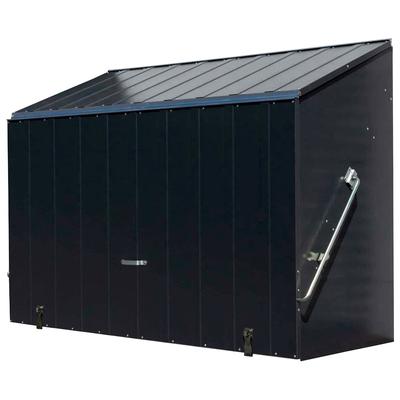 Mülltonnenbox TRIMETALS "Sesame", grau (anthrazit), B:185cm H:139cm T:76cm, Stahl, Aufbewahrungsboxen, Fahrradbox, BxTxH: 185x76x139 cm