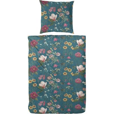 Bettwäsche PRIMERA "Mako-Satin Bettwäsche Wilder Garten", grün, B/L: 135cm x 200cm, , Mako-Satin, B/L: 80cm x 80cm, Mako-Satin, Obermaterial: 100% Baumwolle, Bettwäsche, mit einem romantischen Blumenmuster Image