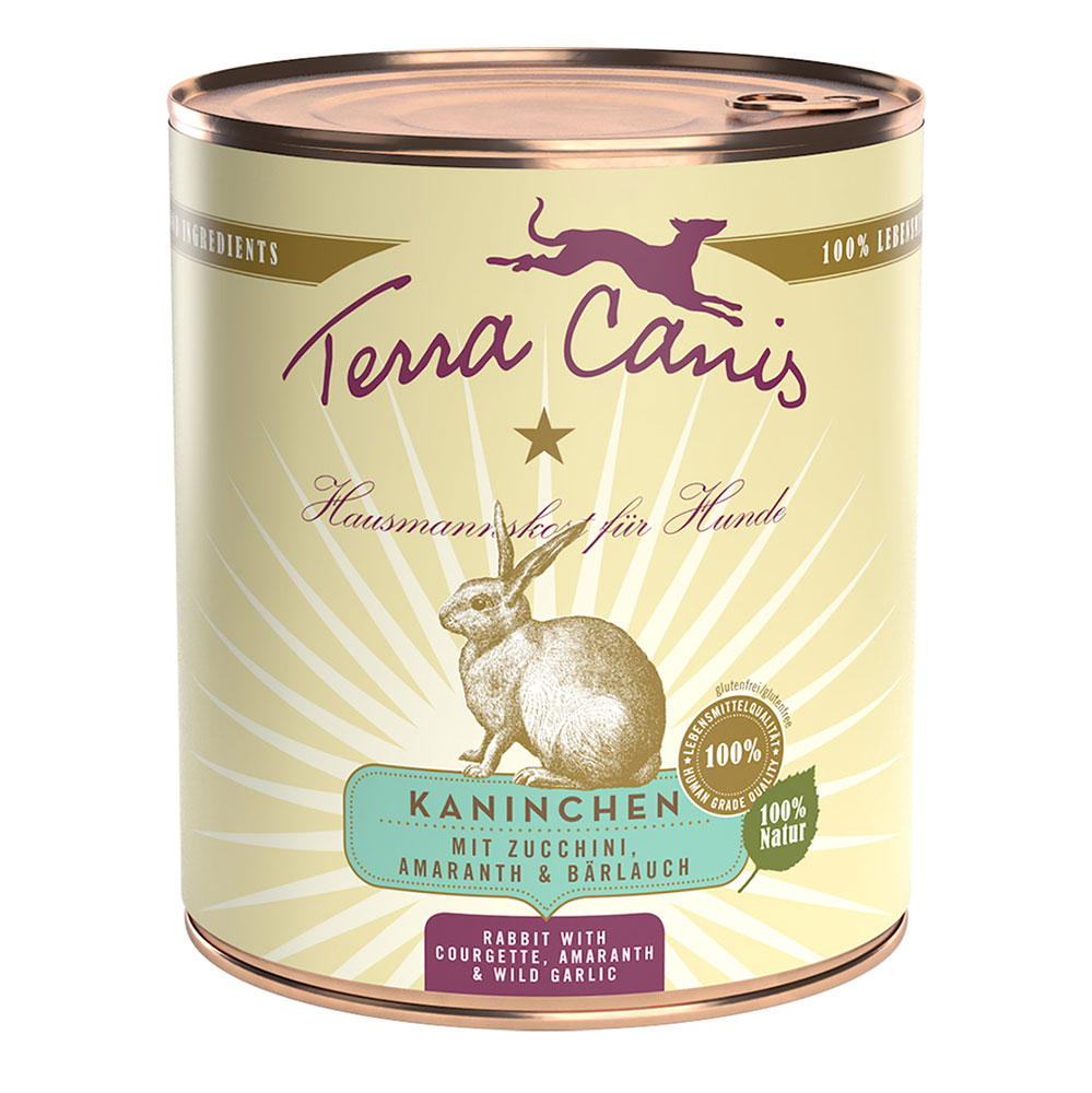 6x800g lapin, courgettes, amarante, ail des ours Terra Canis - Nourriture pour chien