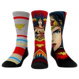 Unisex Rock Em Socks Wonder Woman Three-Pack Crew Set