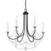 Delilah 6 Light Matte Black Chandelier