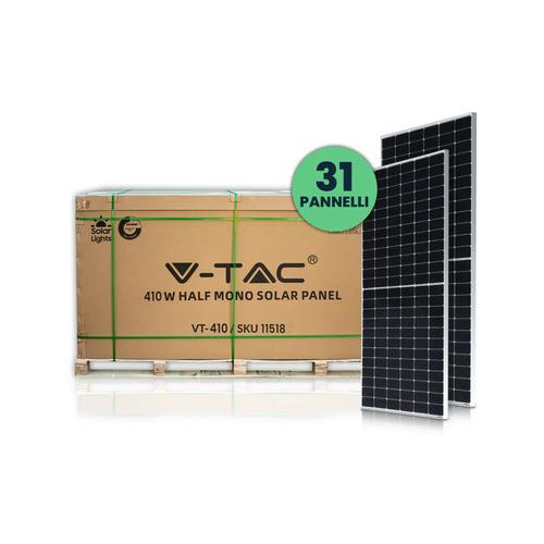 V-tac - Photovoltaik-Kit 13KW (12,71KW) 31-teiliges Set Monokristallines Photovoltaik-Solarmodul