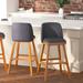 Set of 2 Wooden Frame Upholstered Counter Stools