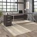 Bush Business Furniture Hybrid Desk & 3 Drawer Mobile Pedestal Wood/Metal in Brown | 29.91 H x 72 W x 30 D in | Wayfair HYB032PGSU