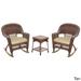 3-piece Honey Rocker Wicker Chair Set with Cushions