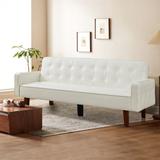 Sofa Bed Couch Faux Leather Loveseat Sofa Convertible Modern Futon Couch Small Sleeper Futons Bed