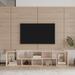 Double L-Shaped TV Stand, Display Shelf, Bookcase, Extendable & Twistable TV Cabinet with Open Shelves for Home Living Room