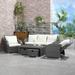 Outsunny 6-Piece Outdoor Rattan Patio Sectional Sofa Set w/ 3-Seat Couch, 2 Recliners, 2 Ottoman Footrests, & Coffee Table Conversation Set | Wayfair