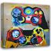 Red Barrel Studio® Video Game Controller 128 by Stephen Chambers - Wrapped Canvas Painting Canvas in Black/Blue/Red | 26 H x 26 W x 1.5 D in | Wayfair