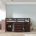 Gadsen Full 3 Drawer Loft Bed w/ Built-in-Desk by Harriet Bee Wood in Brown | 44.4 H x 57.5 W x 78.2 D in | Wayfair