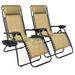Arlmont & Co. Set Of 2 Adjustable Zero Gravity Patio Chair Recliners W/Cup Holders Metal in Brown | 44 H x 25 W x 32.5 D in | Wayfair