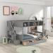 Gissette Twin over Full 2 Drawer Standard Bunk Bed w/ Shelves by Harriet Bee Wood in Gray | 62.4 H x 57.5 W x 93.2 D in | Wayfair