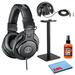 Audio-Technica ATH-M30x Professional Studio Monitor Headphones with Headphone Stand & Goby Labs Headphone Cleaner w/Cloth