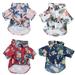 Lotpreco 4 Pieces Pet Summer T-Shirts Hawaii Style Floral Dog Shirt Hawaiian Printed Pet T-Shirts Breathable Pet Cool Clothes Beach Seaside Puppy Shirt Sweatshirt for Dogs Pet Puppy