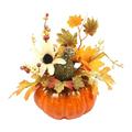 Pumpkin Fall Table Decoration Artificial Pumpkin with Maple Leaves Sunflower Berries for Fall Table Centerpieces Thanksgiving Decor Style3ï¼ŒG201520