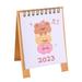 VEAREAR Mini Calendar Cartoon Patterns Smooth Page Turning Space-saving Triangle Design Flexible Daily Schedule Not Easy to Break 2022 to 2023 Mini Desk Calendar for Office