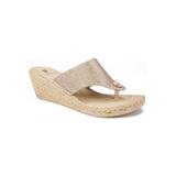 Women's White Mountain Beachball Wedge Espadrille by White Mountain in Light Gold Glitter (Size 8 1/2 M)