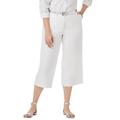 Plus Size Women's Stretch Cotton Chino Wide-Leg Crop by Jessica London in White (Size 12 W)