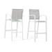 OC Orange-Casual Patio Bar Chair Set of 2 Outdoor & Indoor Bar Stools All-Weather Aluminum Textile Fabric High Top Patio Dining Chairs White