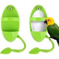 2PCS Bird Parrot Cuttlebone Holder Cuddle Bone Bird Feeding Racks Parrot Food Container Parrot Cage Stands Accessories for Bird Parrot (Green)